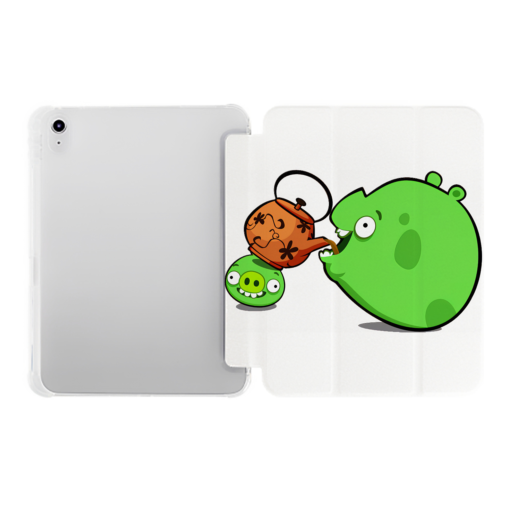 （画像用） Angry Birds アングリーバード IPad ケース ペン収納付き 三つ折りスタンド PUレザー×シリコン 対応機種9.5/10.5/10.9インチ